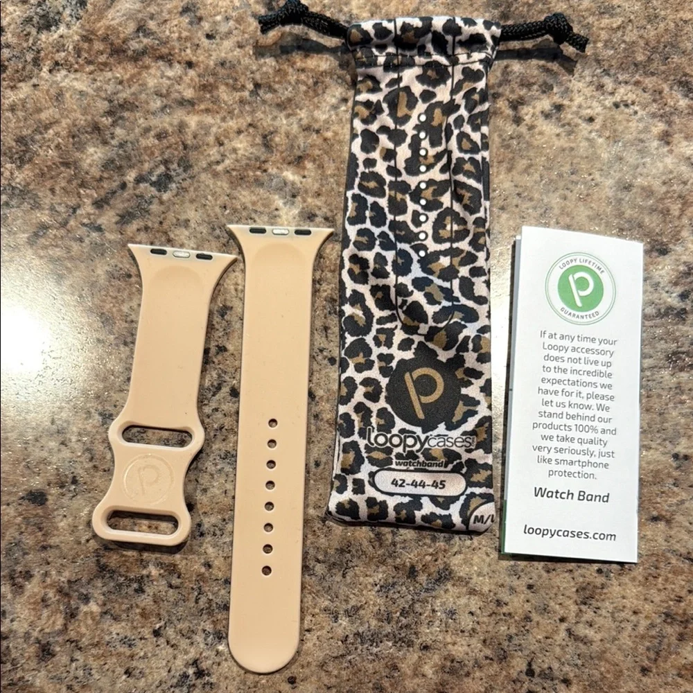 Loopy Case Beige and Leopard Print Watch Band
